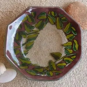 Plum Frit Painted Bowl