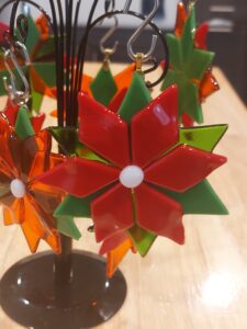 Poinsettia ornament - 3 1/2" diameter